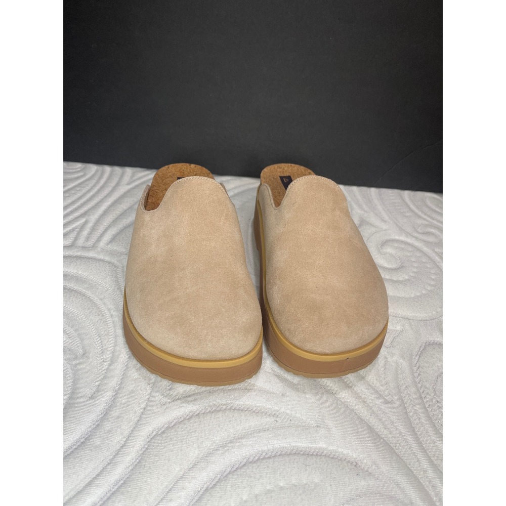 Reef Vista Skye Womens Tan Suede Leather Platform Mule Clog Shoes Size 8